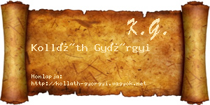 Kolláth Györgyi névjegykártya