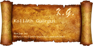 Kolláth Györgyi névjegykártya